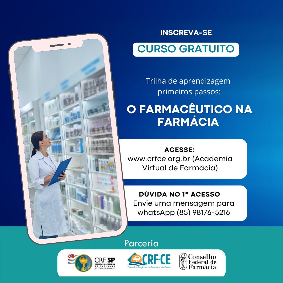 Curso gratuito na Academia Virtual de Farmácia: Trilha de aprendizagem ...